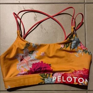 Peloton Orange Floral Sports Bra